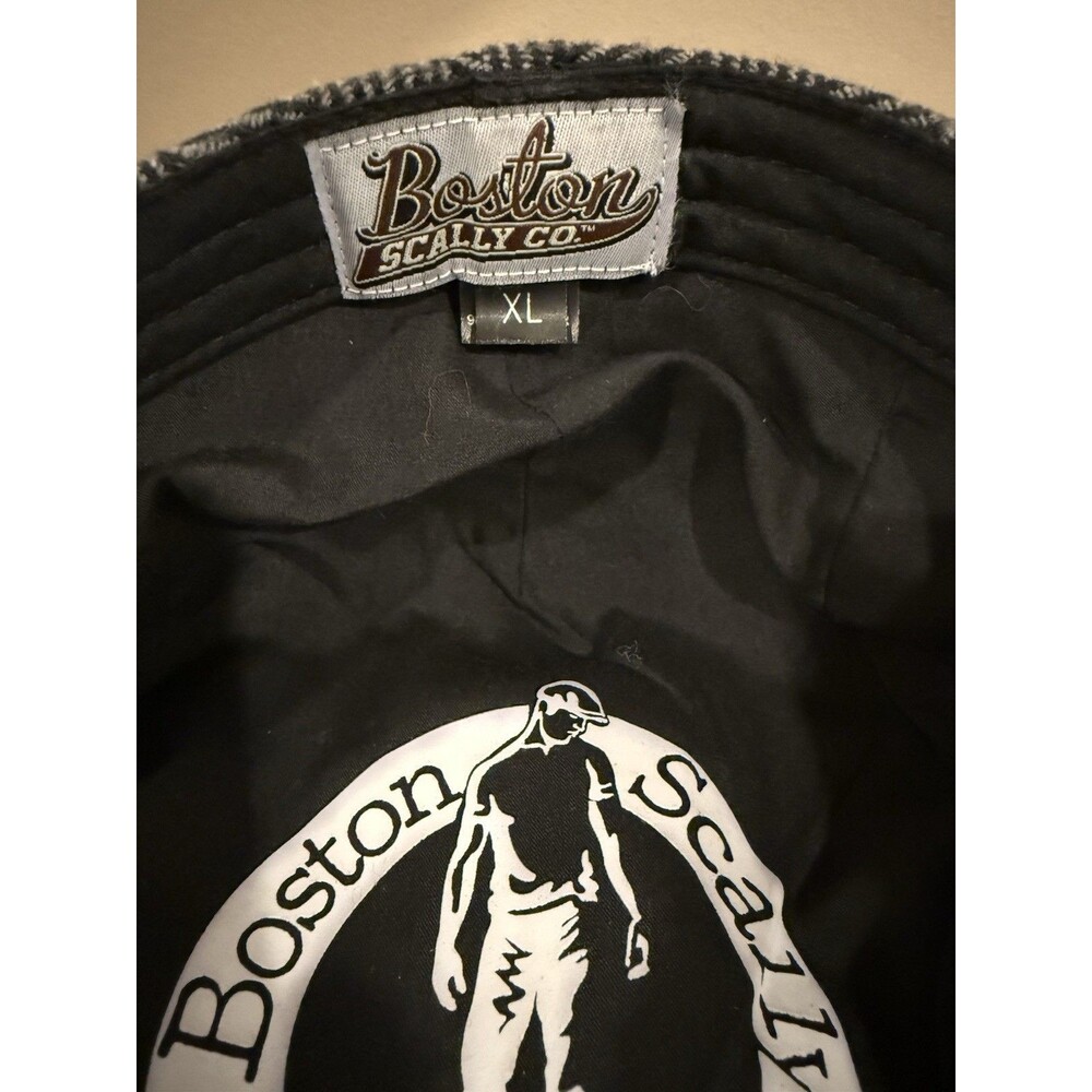 Boston Scally Co XL Flat Cap Grey Herringbone Peaky Blinders Newsboy Driver Hat - Picture 2 of 7